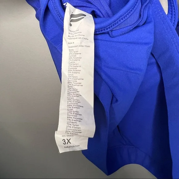 Fabletics Padded Faye High Impact Strappy Sports Bra in Blue 3X 3XL XXXL - Picture 6 of 7
